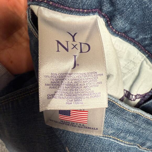 NYDJ Size 16 Slim Bootcut Ankle Jeans Blue Washed Cotton Blend Mid Rise Pockets - Picture 8 of 10